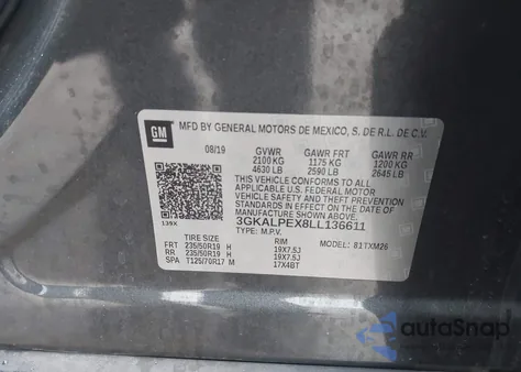 2020 GMC Terrain Fwd Slt z USA, uszkodzony, nr VIN 3GKALPEX8LL136611